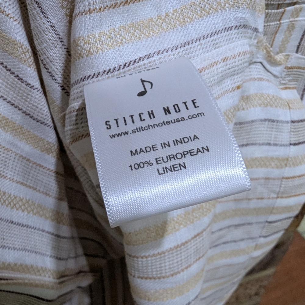 New! Stitch Note Dyed Yarn Striped Shirt - Picture 14 of 15